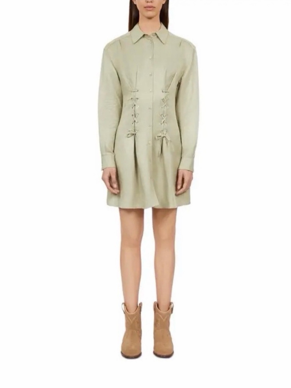 NWT The Kooples sage green lace up dress. Size 2/Medium. $465 MSRP!